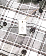 $595 ELEVENTY PLATINUM - Cotton Gray / White Shirt Jacket Coat - M