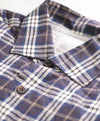 $395 ELEVENTY - Blue & White *FLANNEL* Cotton Button Down Shirt - XL