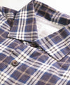 $395 ELEVENTY - Blue & White *FLANNEL* Cotton Button Down Shirt - XL