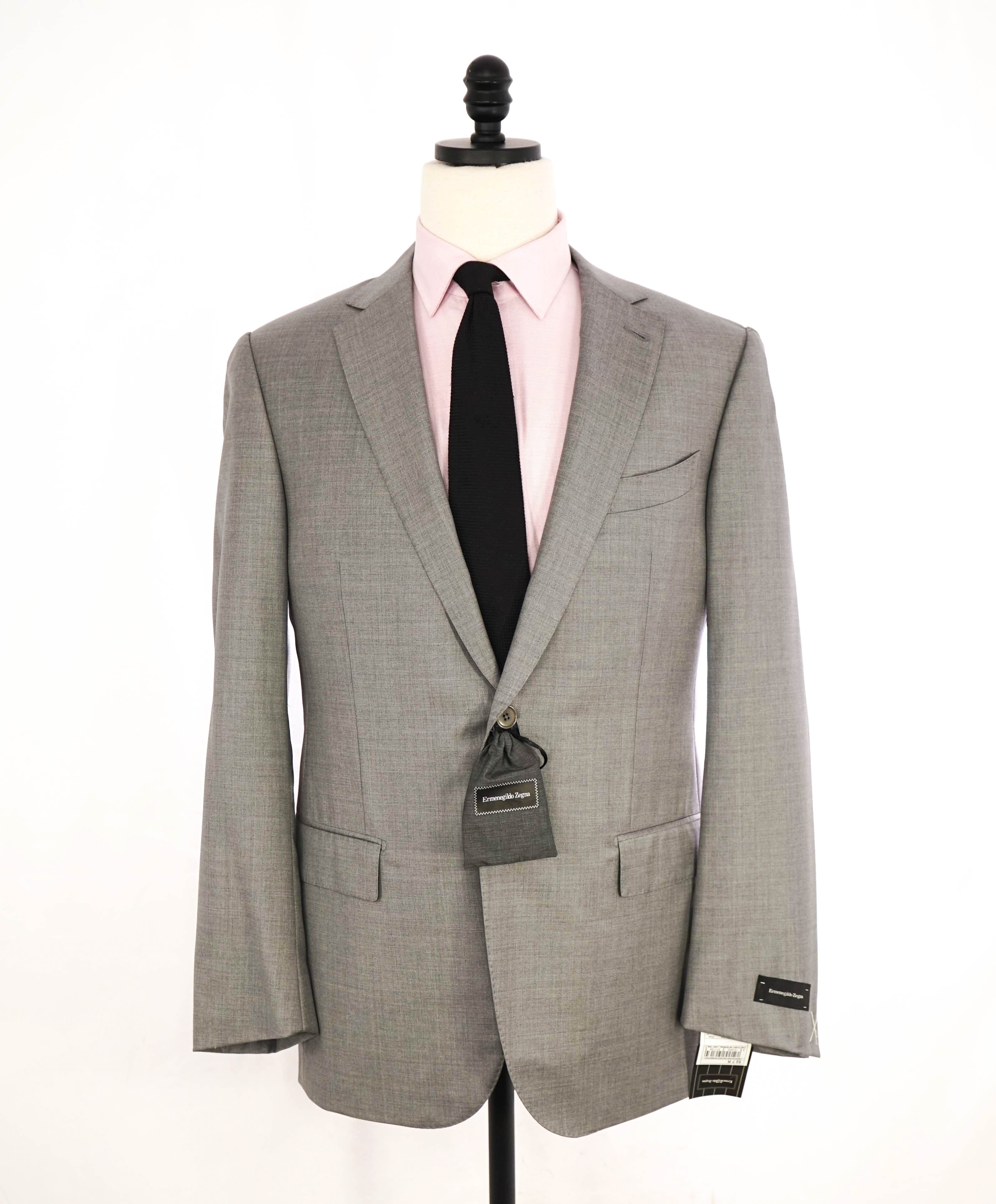 $3,495 ERMENEGILDO ZEGNA -"TROFEO" Light Gray Solid Blazer - 42R