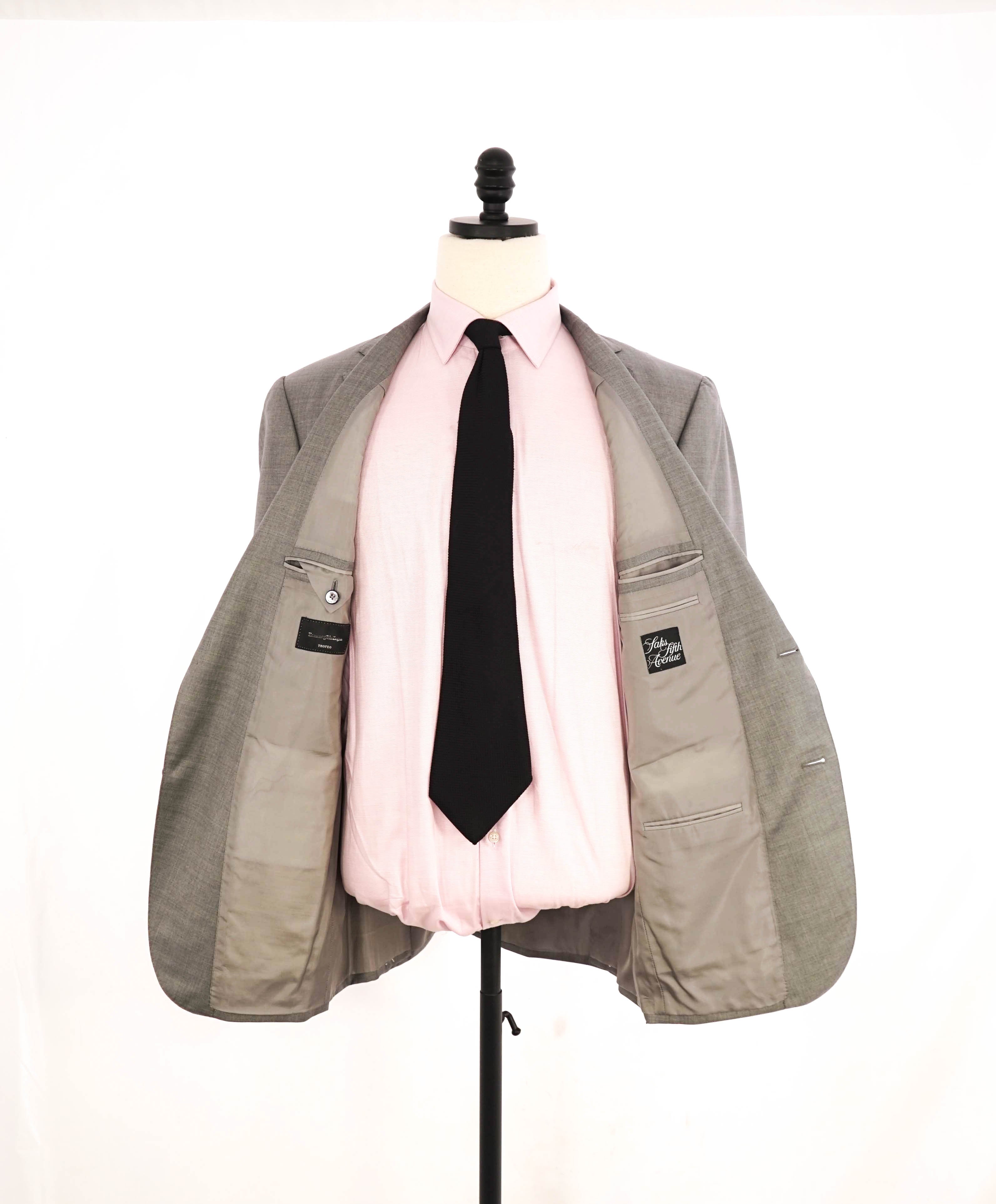 $3,495 ERMENEGILDO ZEGNA -"TROFEO" Light Gray Solid Blazer - 42R