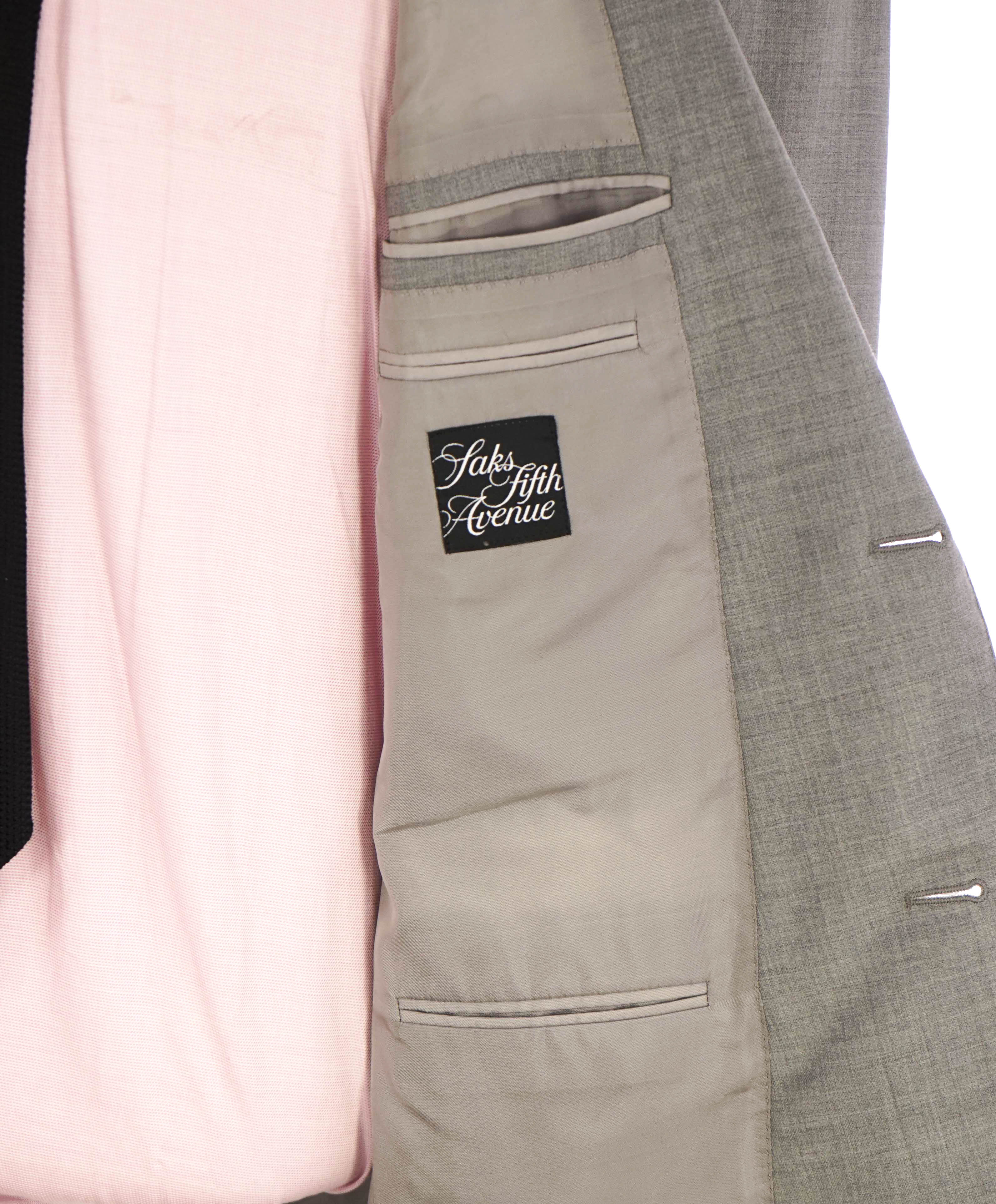 $3,495 ERMENEGILDO ZEGNA -"TROFEO" Light Gray Solid Blazer - 42R