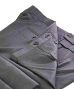 $495 EIDOS - "ELONGATED WAIST TAB" Gray Charcoal Pure Wool Dress Pants - 40W