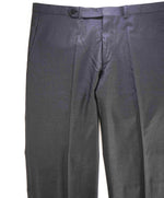 $495 EIDOS - "ELONGATED WAIST TAB" Gray Charcoal Pure Wool Dress Pants - 40W
