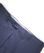 $398 SAKS FIFTH AVE -Medium Blue Micro Herringbone Flat Front Dress Pants - 38W