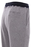 $595 ELEVENTY - Athleisure Cotton Navy/Gray Sweatpants With Suede Tabs - XL