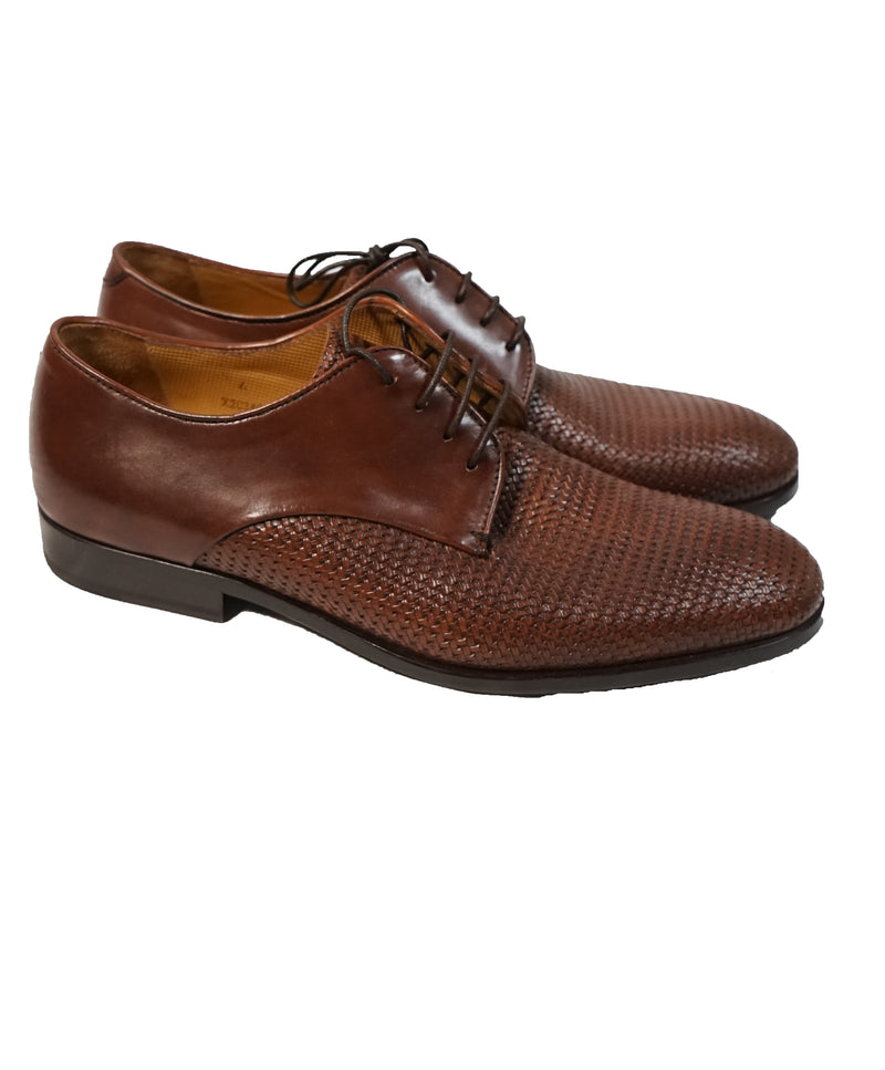 GIORGIO ARMANI - Basket Weave Brown Oxfords - 7