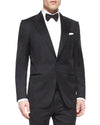 $3,995 ERMENEGILDO ZEGNA - PEAK LAPEL Black Wool Tuxedo- 46R