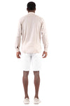 $395 ELEVENTY -Neutral *POPOVER* Wide Spread Button Dress Shirt - S (39)