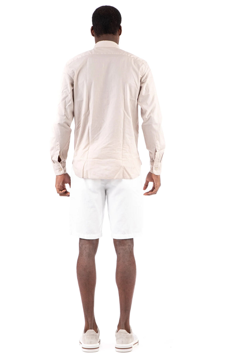 $395 ELEVENTY -Neutral *POPOVER* Wide Spread Button Dress Shirt - S (39)