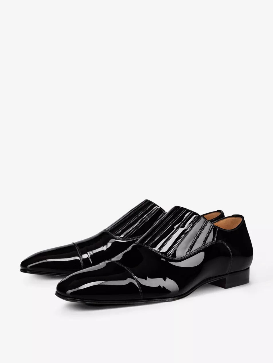 $1,050 CHRISTIAN LOUBOUTIN - *GREG ON* Black Patent Leather Loafers - 10.5 US (43.5 EU)