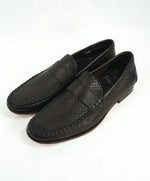 SANTONI - Brown Leather Perforated Unlined Venetian Loafers- 7