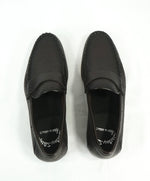 SANTONI - Brown Leather Perforated Unlined Venetian Loafers- 7