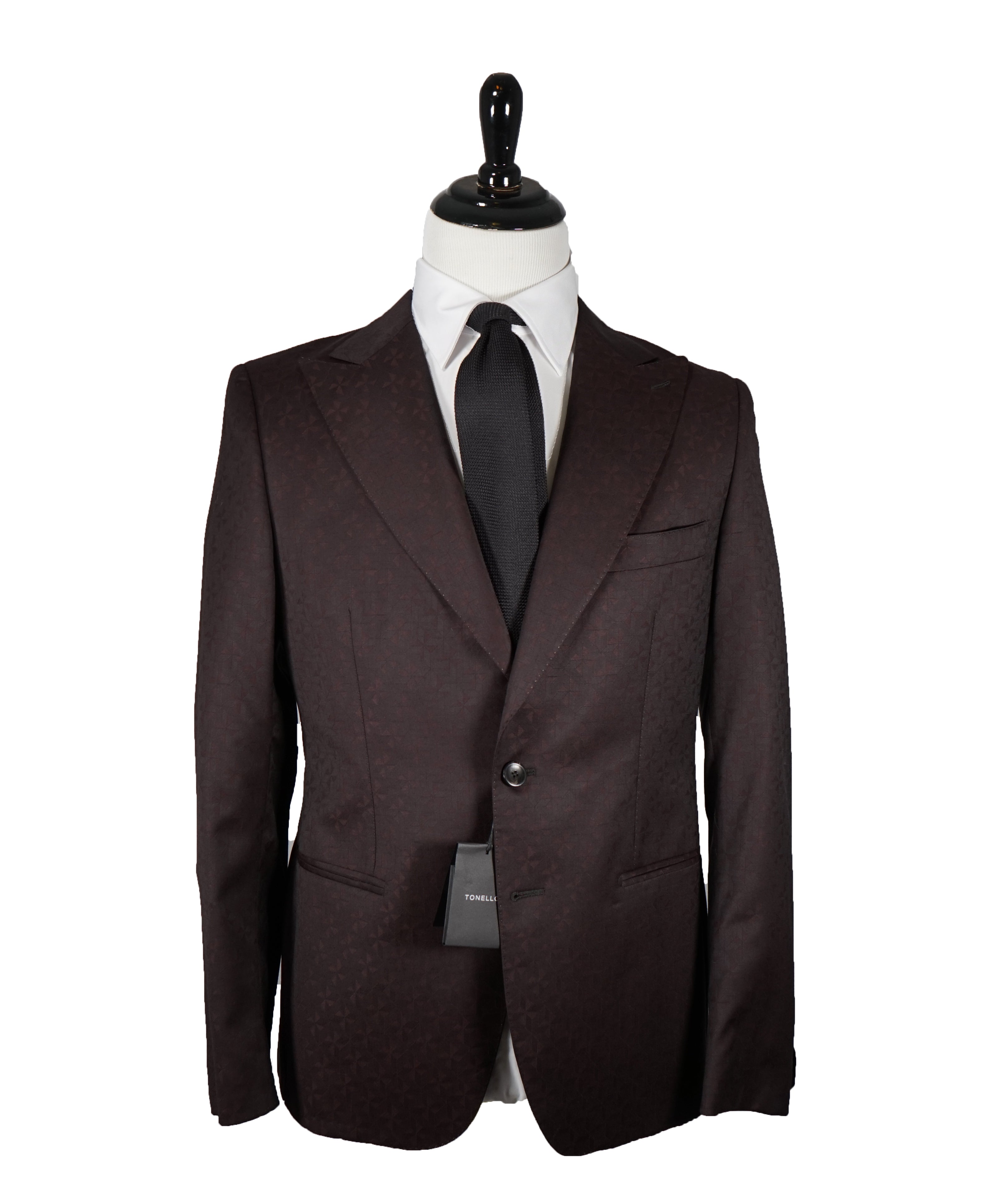 TONELLO - Wide Peak Lapel Dinner Jacket Geometric - 40R