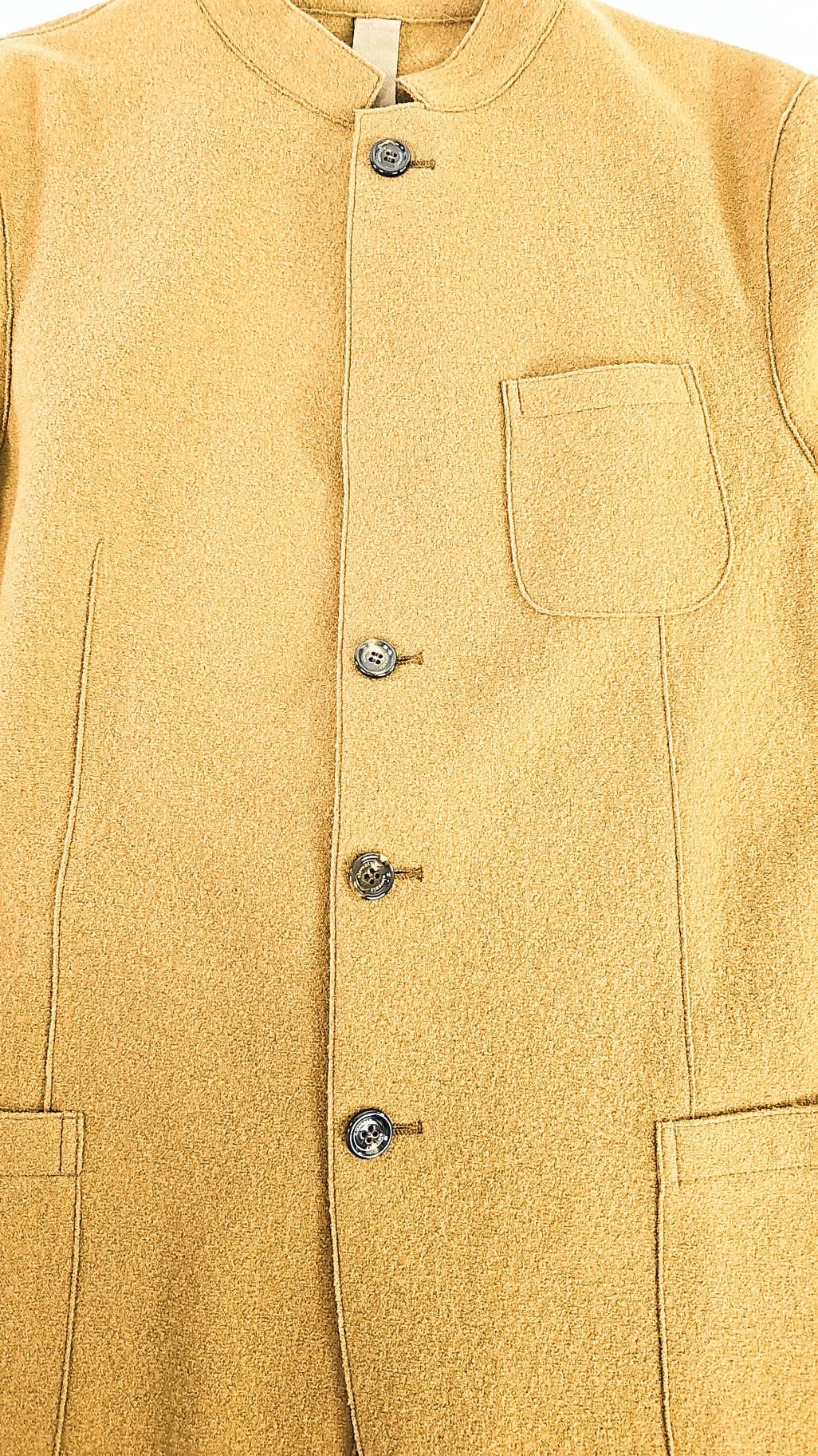 $1,045 ELEVENTY - CAMEL Unlined Notch Lapel / Mandarin Jacket Blazer - 44 (54EU)
