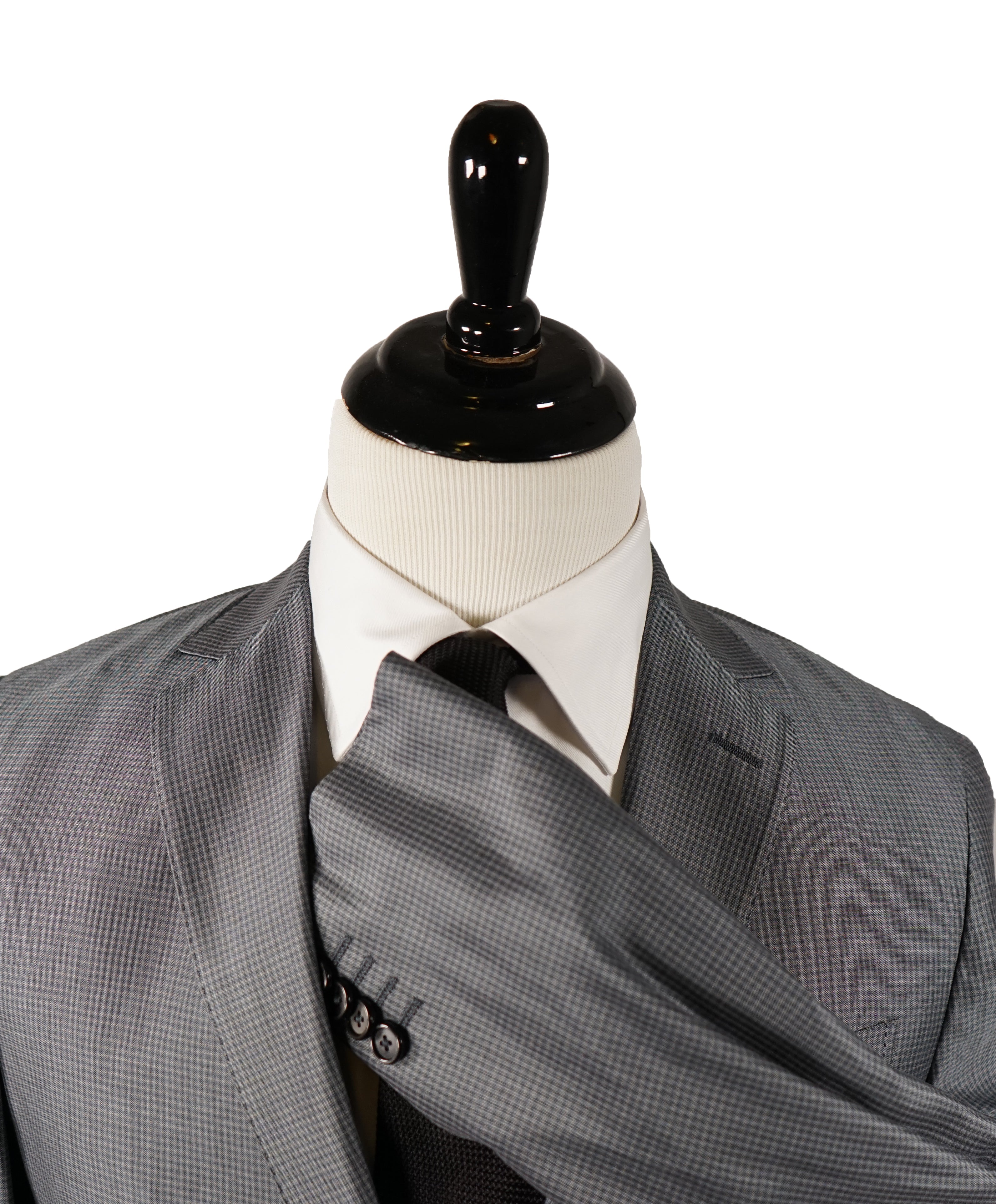 Z ZEGNA - Sharkskin Plaid Wool/Cotton Partially Lined Suit - 38R DAMAGED