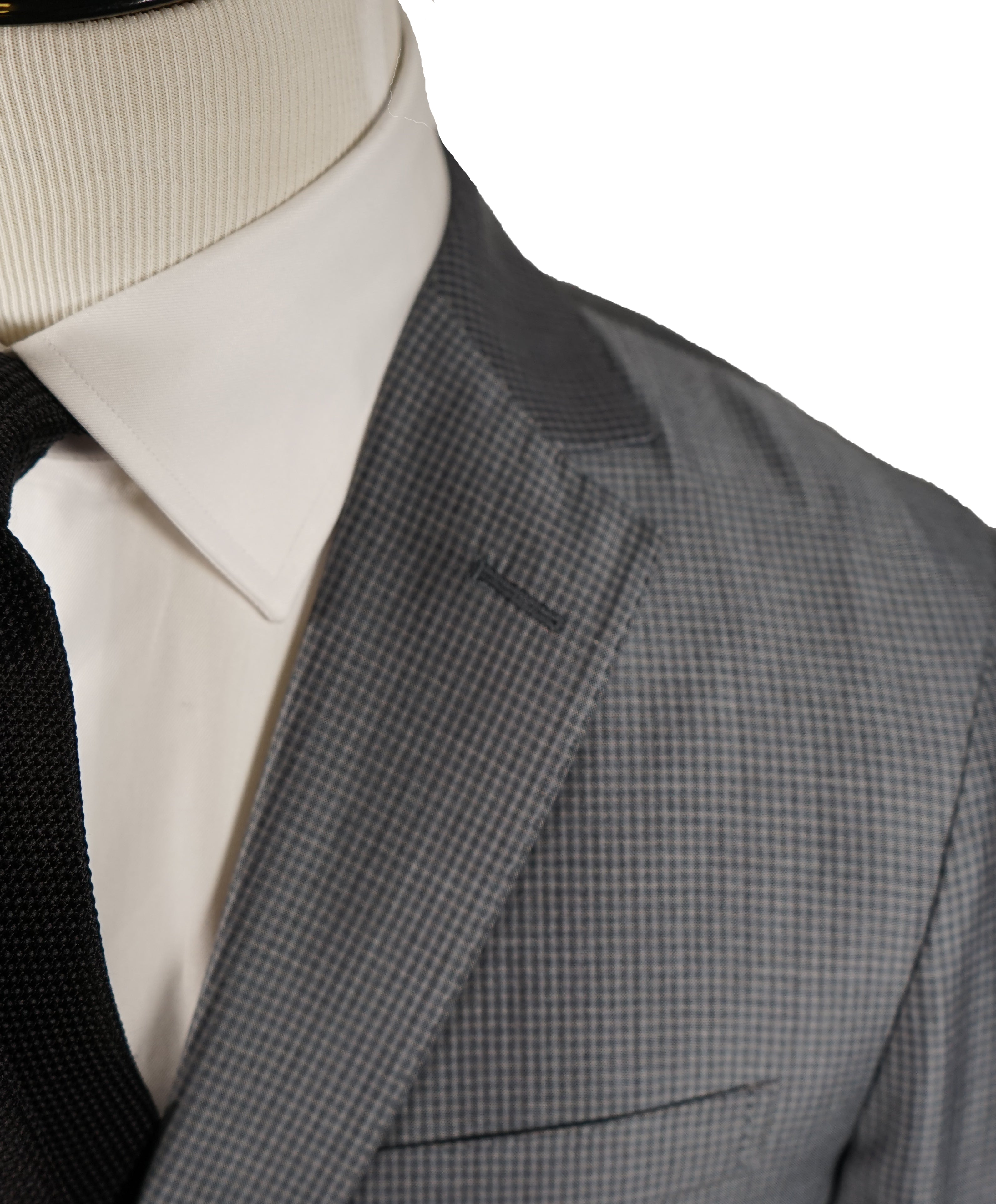 Z ZEGNA - Sharkskin Plaid Wool/Cotton Partially Lined Suit - 38R DAMAGED