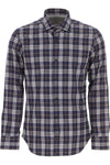 $395 ELEVENTY - Blue & White *FLANNEL* Cotton Button Down Shirt - XL