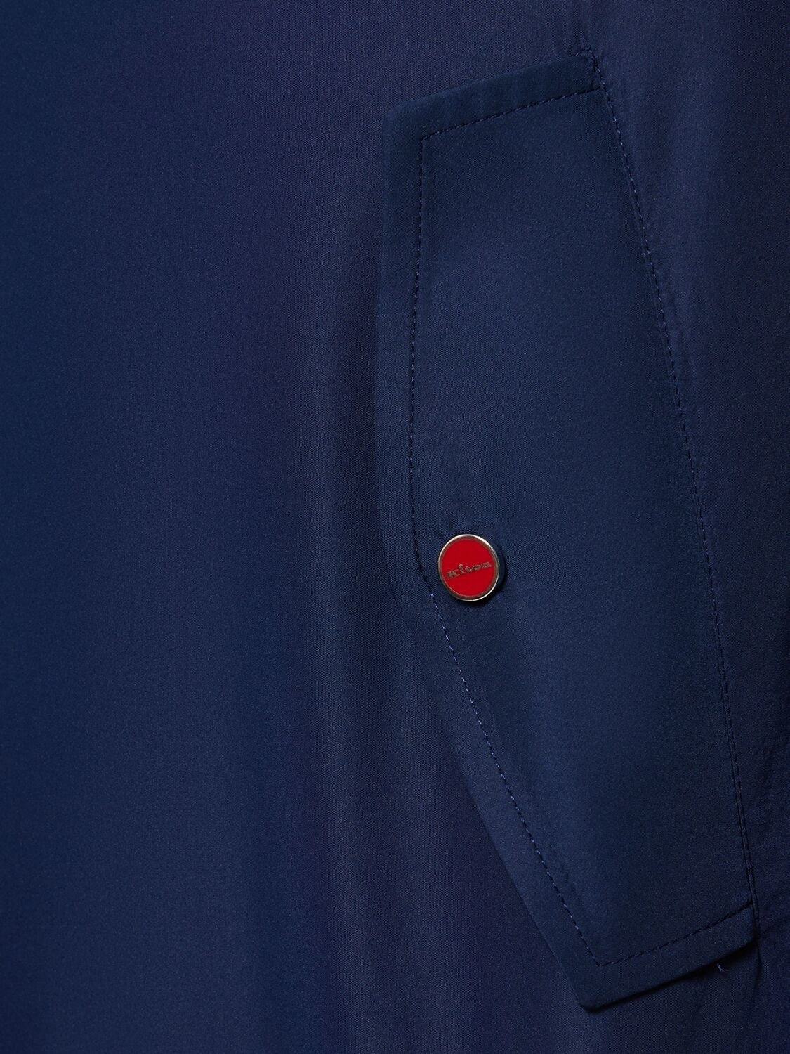 $2,995 KITON - Navy Waterproof Windbreaker With Logo Detailing - 40 US (50EU) M