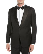 $1,995 EMPORIO ARMANI - “G LINE” 1-Btn Peak Lapel 130's Tuxedo Suit - 46R