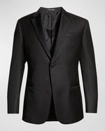 $1,995 EMPORIO ARMANI - “G LINE” 1-Btn Notch Lapel 130's Tuxedo Suit - 44R
