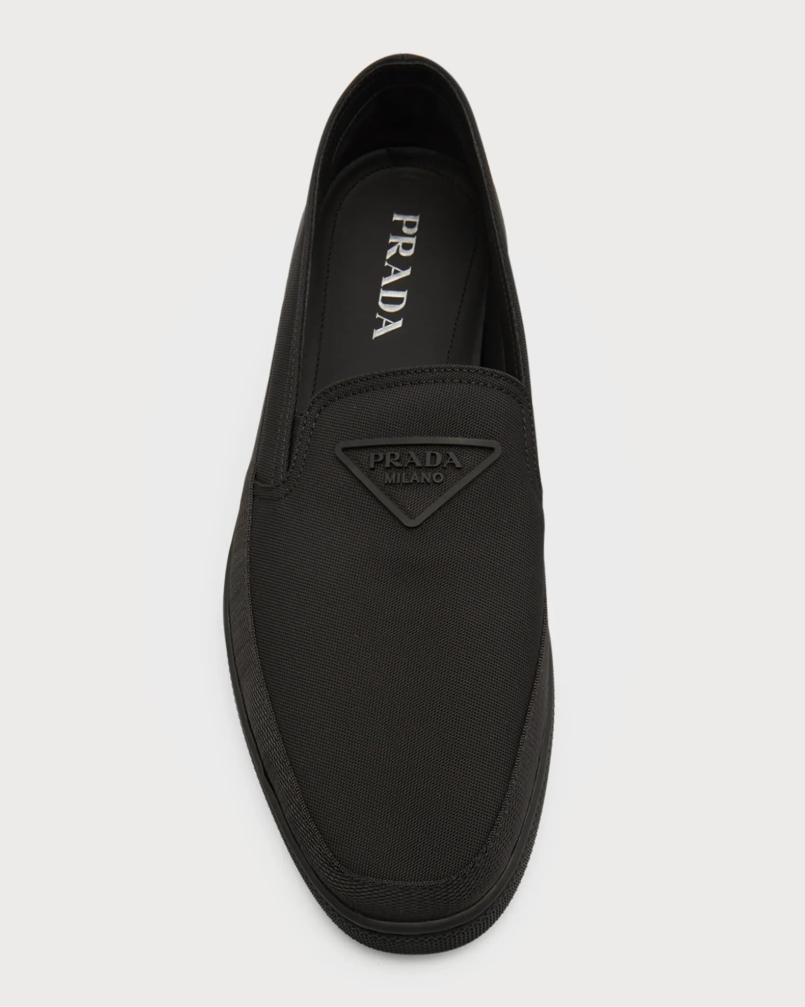 $875 PRADA - "CANNES" Re-nylon Triangle Logo Nylon Slip-On Loafers Sneaker - 9 US (8 IT)