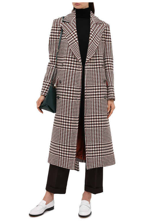 $3,200 ELEVENTY - Double-Breasted Ivory Bold Houndstooth Wool Coat - L 8US (44EU)