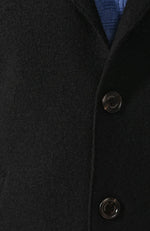 $1,395 ELEVENTY - Black Essential Pure Wool Top Coat - 42 US (52EU)