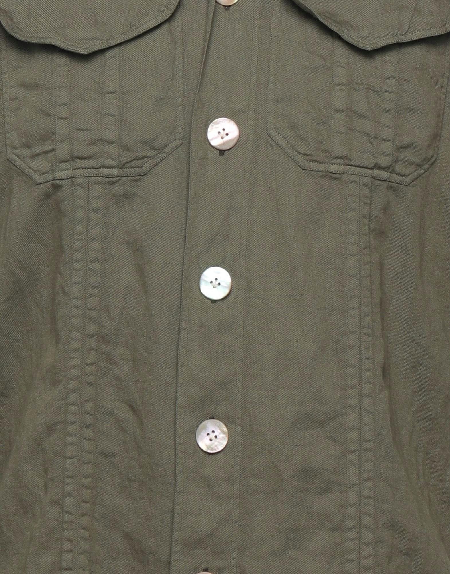 ELEVENTY PLATINUM - MOP Buttons Cotton/Linen Green Blend Shirt Jacket Coat - M