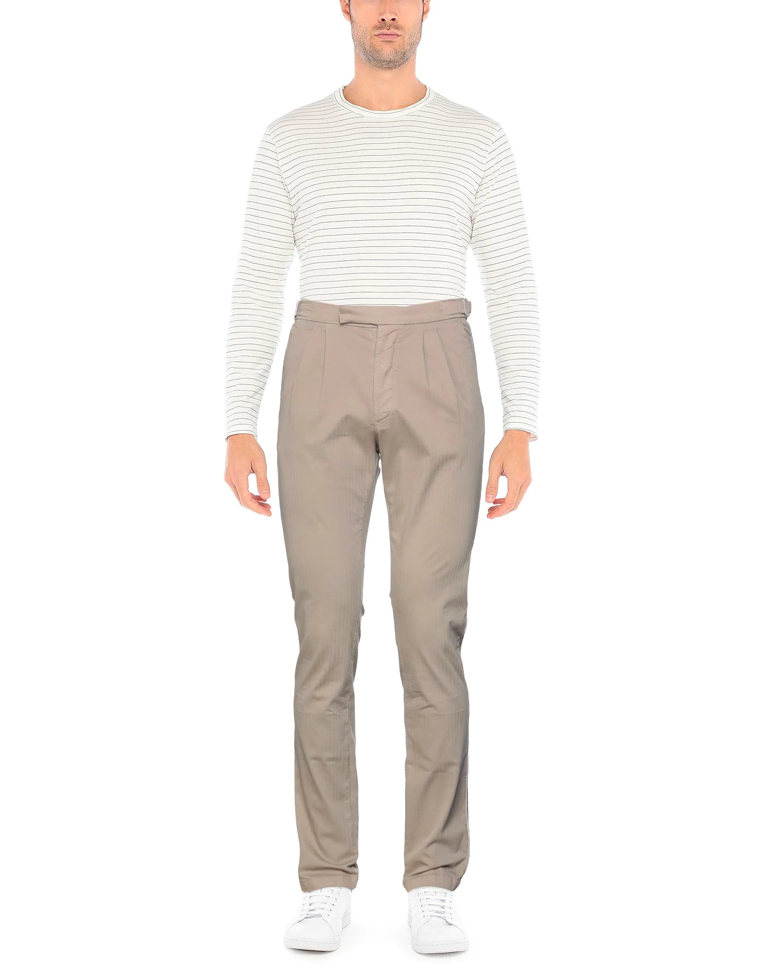 $495 ELEVENTY - *SIDE TABS* Cotton Taupe Slim Casual Pants- 34W