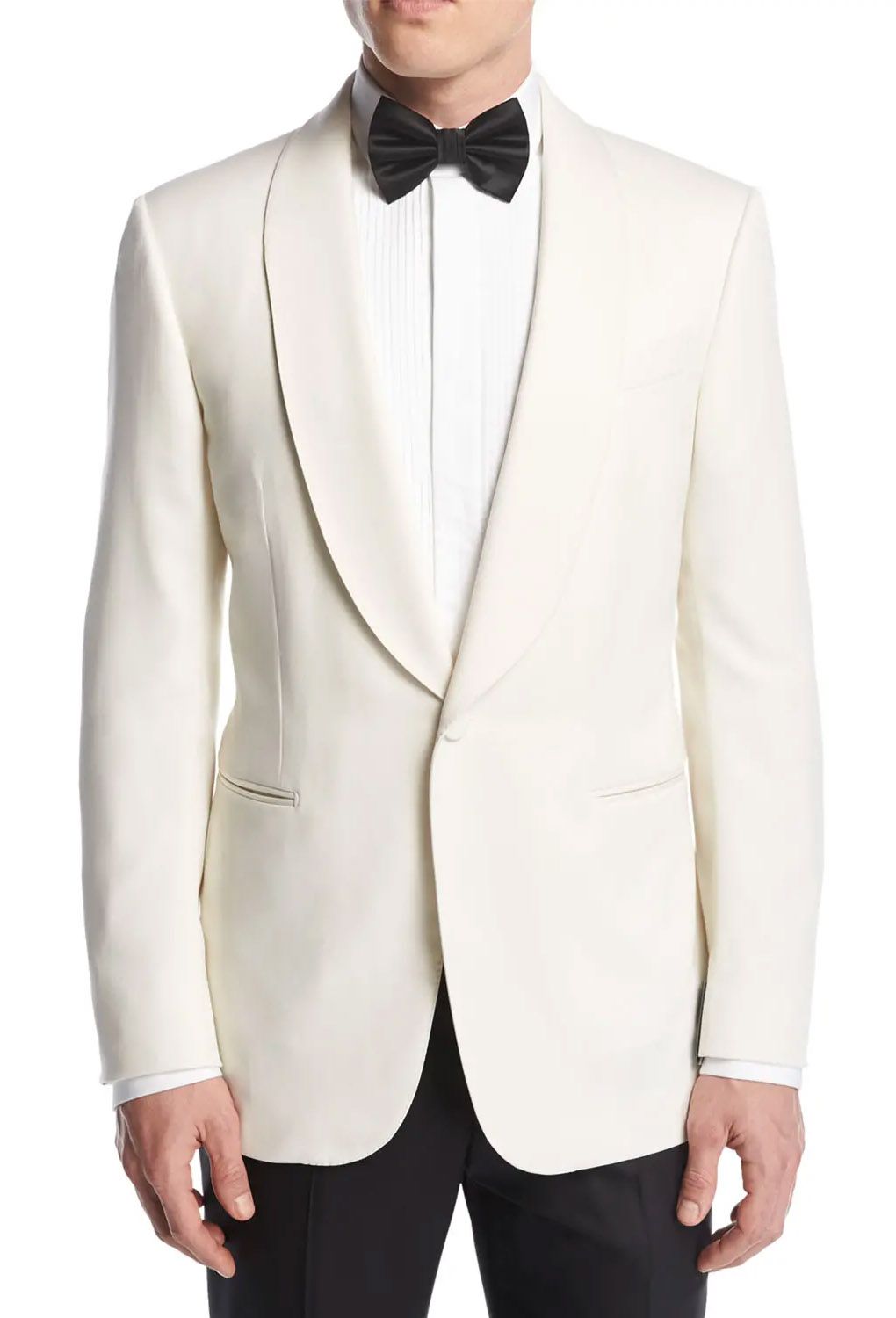 ERMENEGILDO ZEGNA - IVORY "Mila Venezia" Shawl Collar Dinner Jacket Blazer - 44R