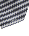 $195 CELINE - Modern Silk LOGO Tipped Pastel Black & Gray Tie Necktie -