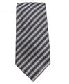$195 CELINE - Modern Silk LOGO Tipped Pastel Black & Gray Tie Necktie -