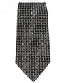 $195 CELINE - Modern Silk Horse-Bit & LOGO Black/White Tie Necktie -