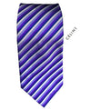 $195 CELINE - Modern Silk LOGO Tipped Light Blue/Purple/Navy Tie Necktie -