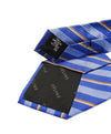 $195 CELINE - Modern Silk LOGO Tipped Blue & Camel Tie Necktie -