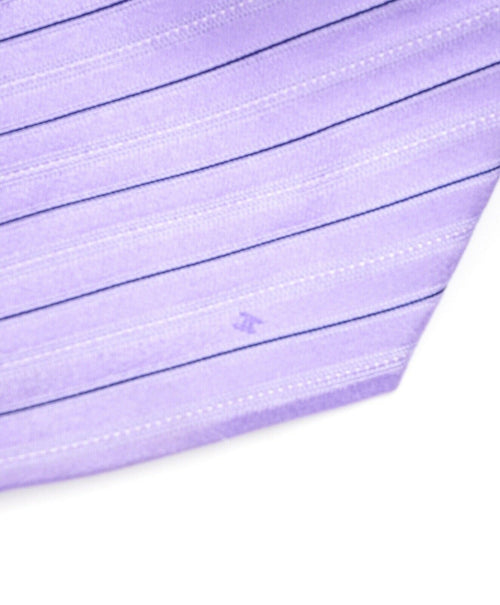 $195 CELINE - Modern Silk LOGO Tonal Micro Stripe Purple Tie Necktie -