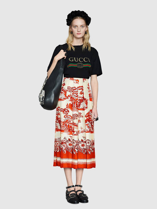 GUCCI - 1980 Vintage Style Oversize T-shirt with Gucci logo - L (Oversized)