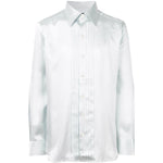 $1,480 TOM FORD - PURE SILK Pleated Placket BABY BLUE Button Down Shirt - 16.5