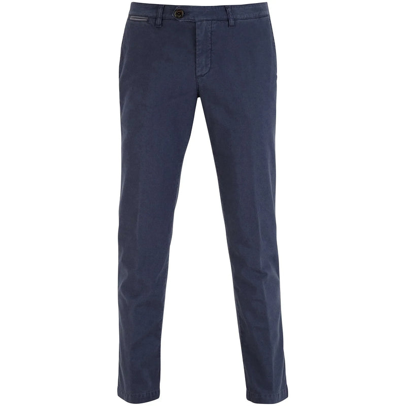 $295 ELEVENTY - Contrast Piping Navy Blue Cotton Chino Pants - 30W