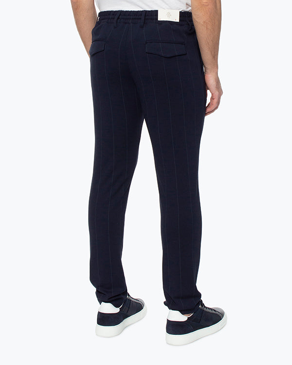 $545 ELEVENTY - JOGGER *Draw String* Blue Chalk Stripe Dress/Casual Pants- 38W
