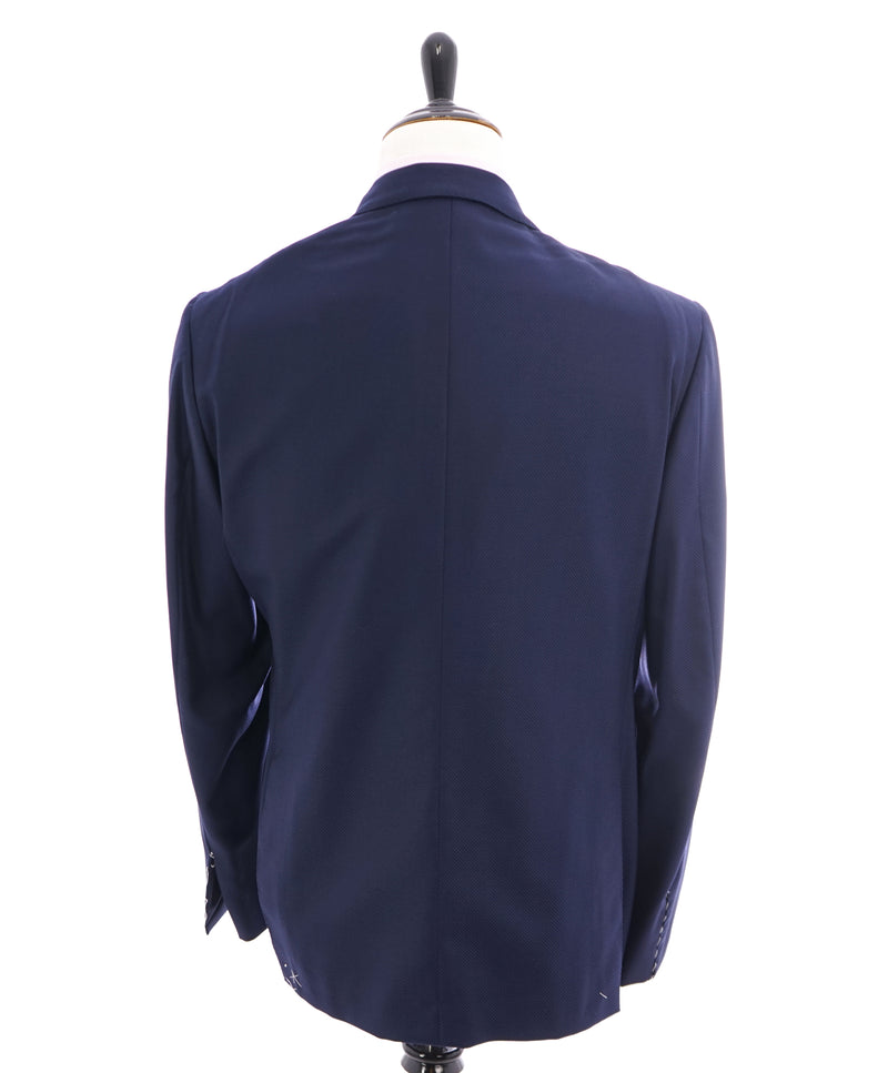 ABLA - Wide Peak Lapel Royal Blue Oxford Weave Blazer "TOM FORD STYLE" - 48R
