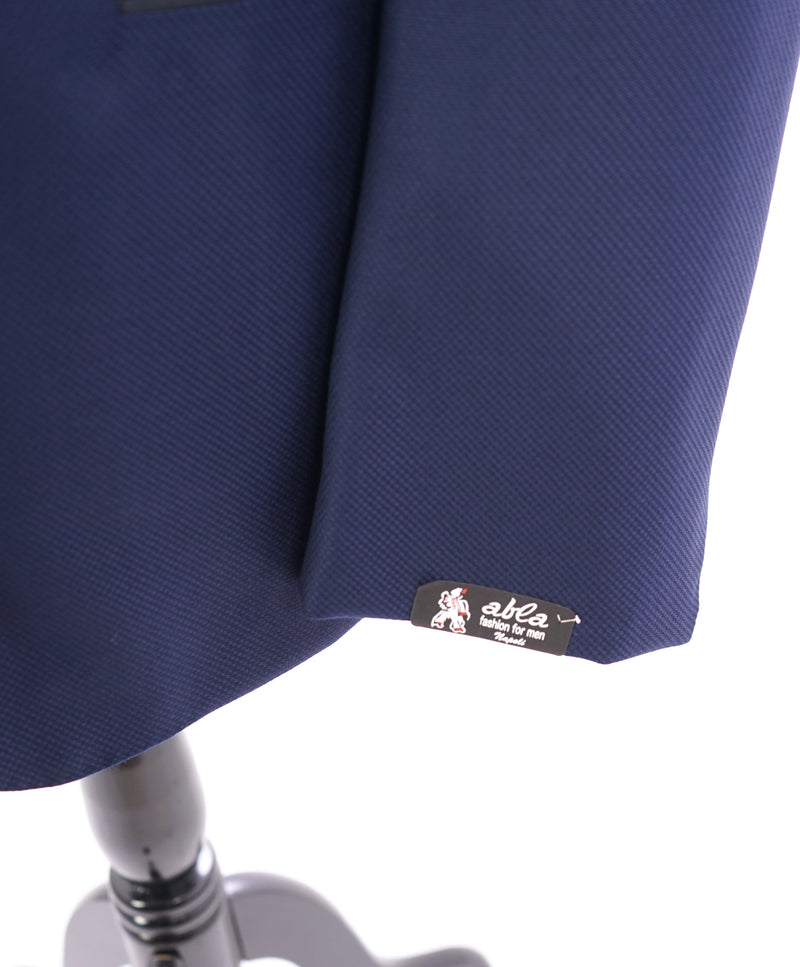 ABLA - Wide Peak Lapel Royal Blue Oxford Weave Blazer "TOM FORD STYLE" - 48R