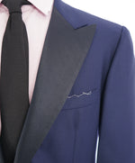ABLA - Wide Peak Lapel Royal Blue Oxford Weave Blazer "TOM FORD STYLE" - 48R
