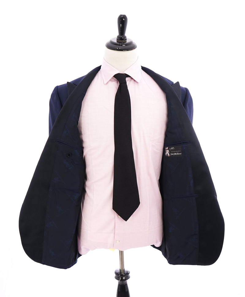 ABLA - Wide Peak Lapel Royal Blue Oxford Weave Blazer "TOM FORD STYLE" - 48R