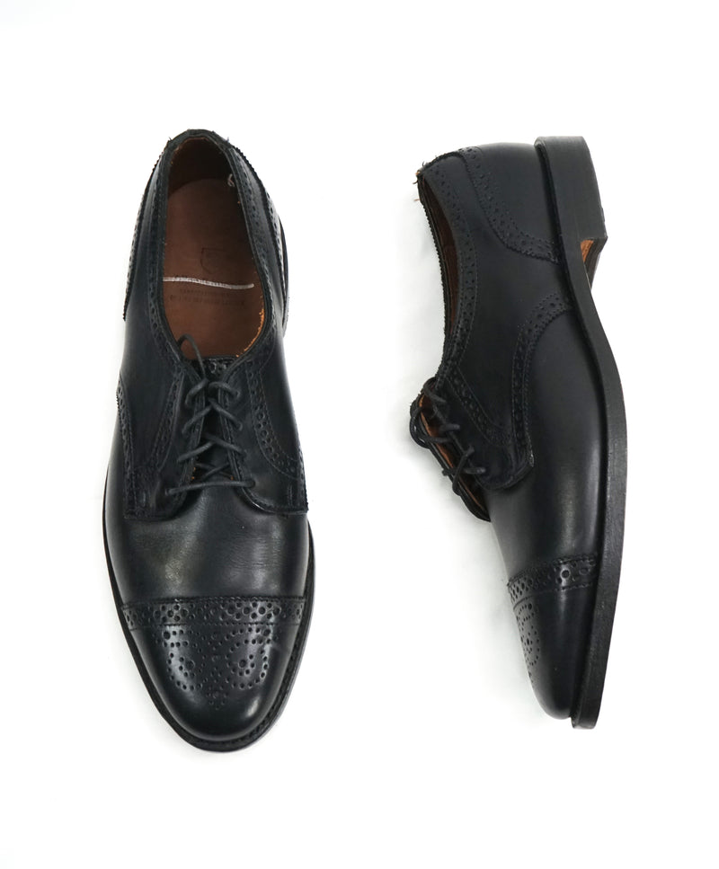 ALLEN EDMONDS - Brogue Black Cap Toe Leather Oxfords - 10.5 D