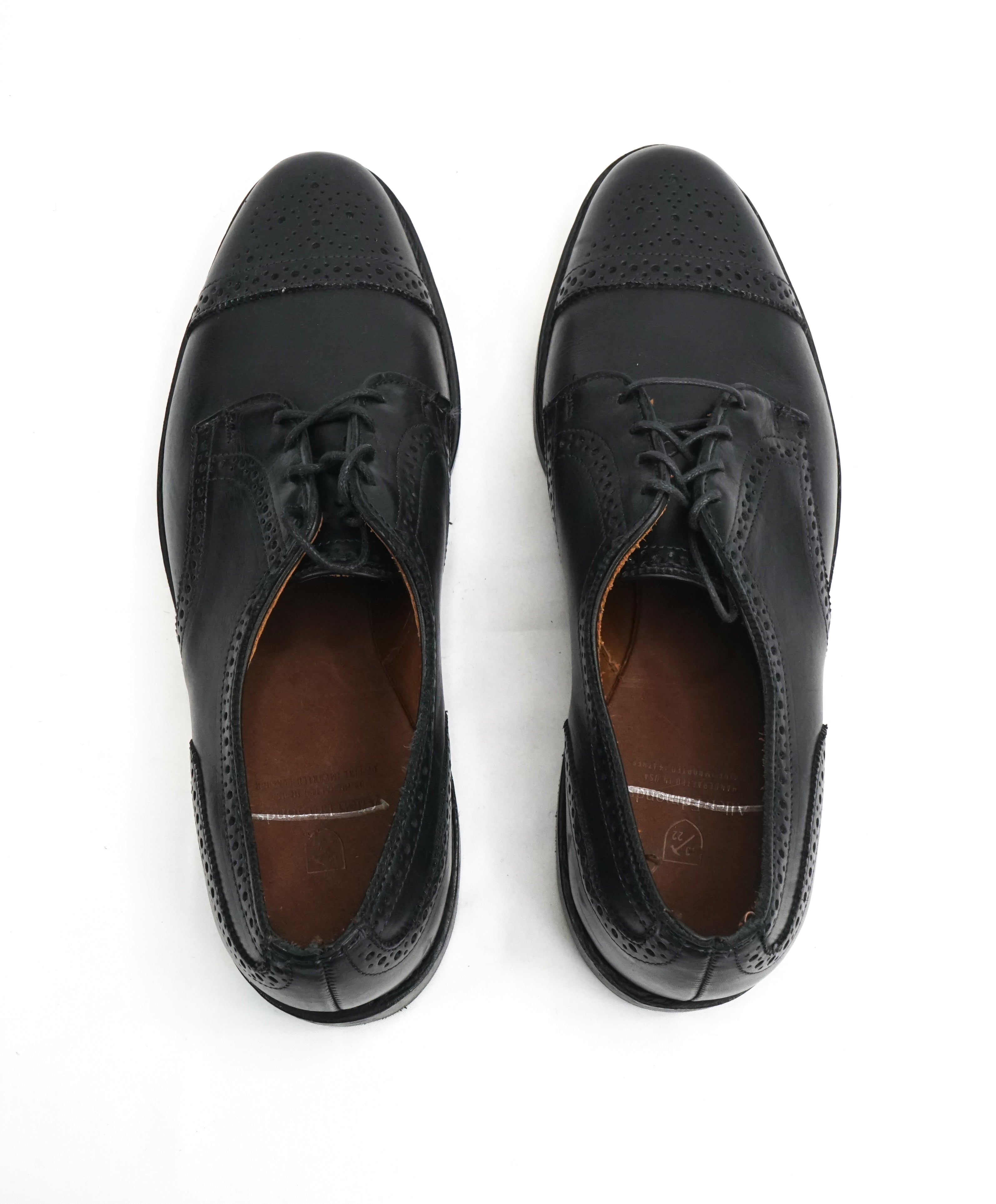 ALLEN EDMONDS - Brogue Black Cap Toe Leather Oxfords - 10.5 D