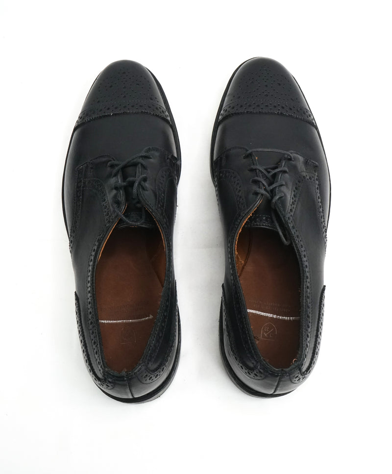 ALLEN EDMONDS - Brogue Black Cap Toe Leather Oxfords - 10.5 D