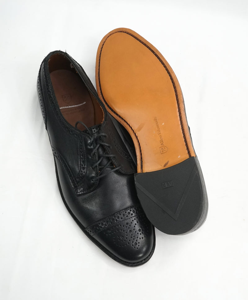 ALLEN EDMONDS - Brogue Black Cap Toe Leather Oxfords - 10.5 D