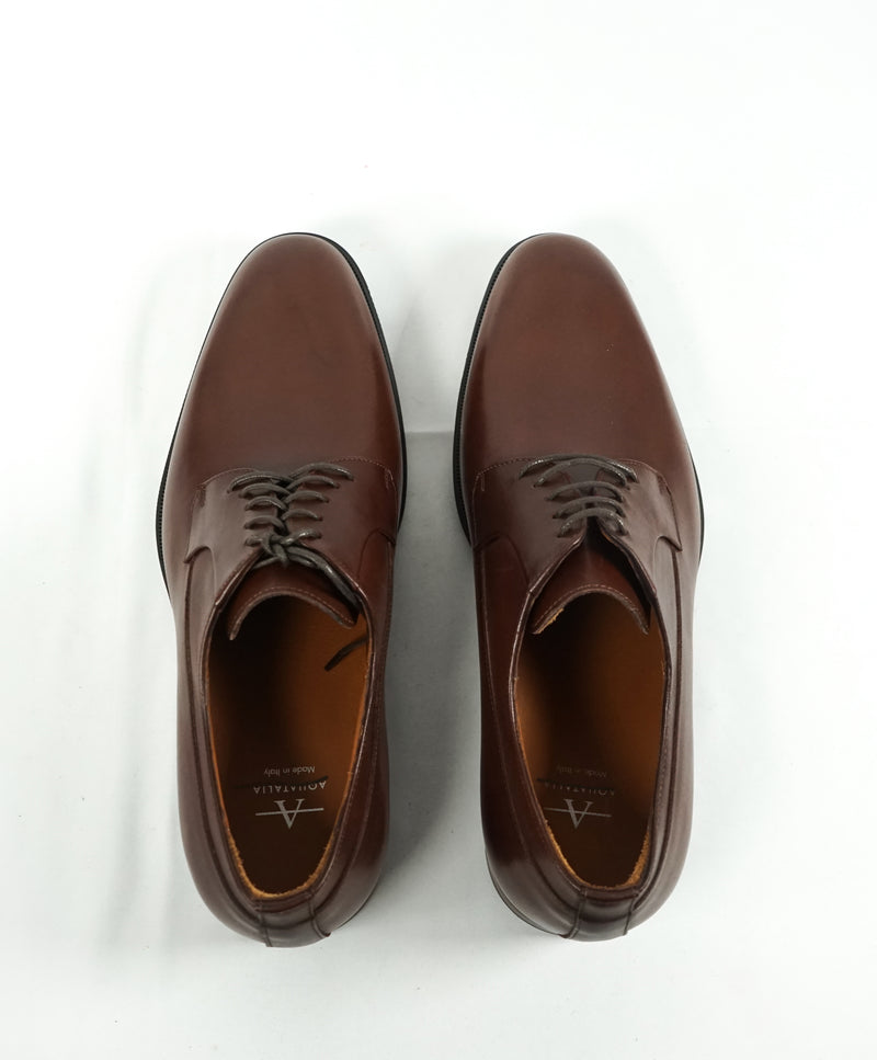 AQUATALIA - "Decker" Brown Leather Derby Oxfords - 8.5